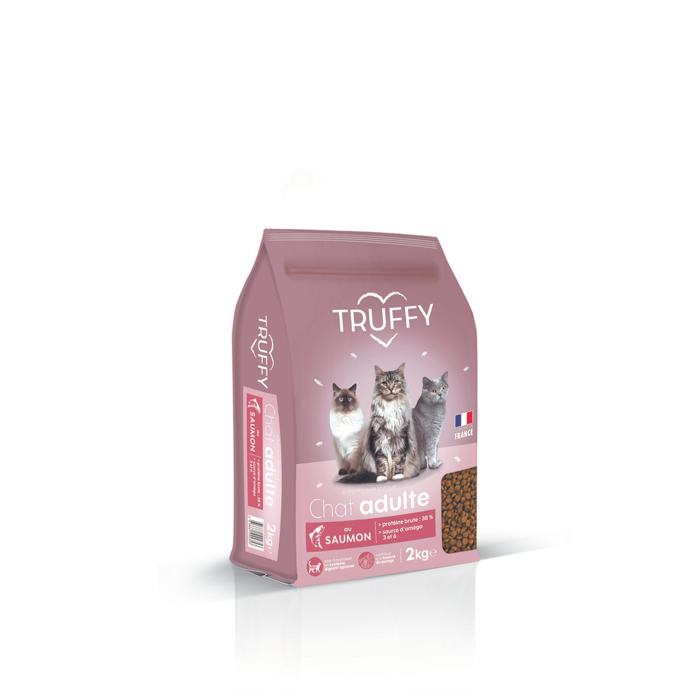 Croquettes au saumon pour chat adulte - 2kg