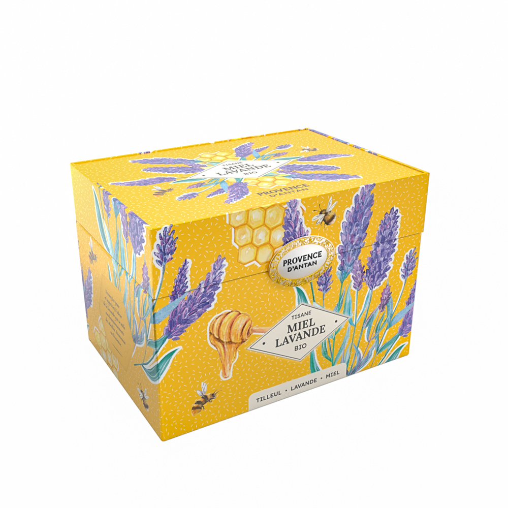 Coffret de tisanes, miel et lavande bio - 20 sachets