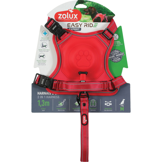 Harnais Easyride pour chien, coloris rouge - taille M