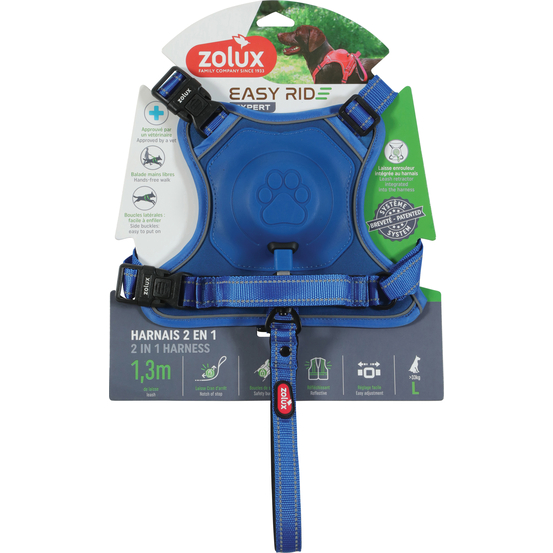 Harnais Easyride pour chien, coloris bleu - taille L