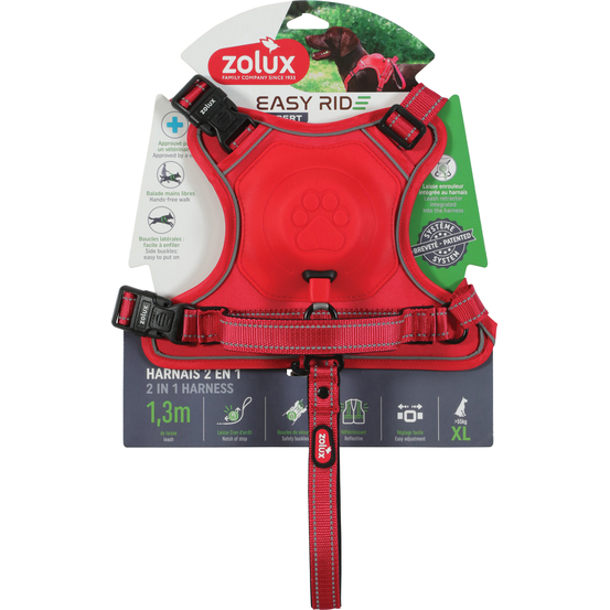 Harnais Easyride pour chien, coloris rouge - taille XL