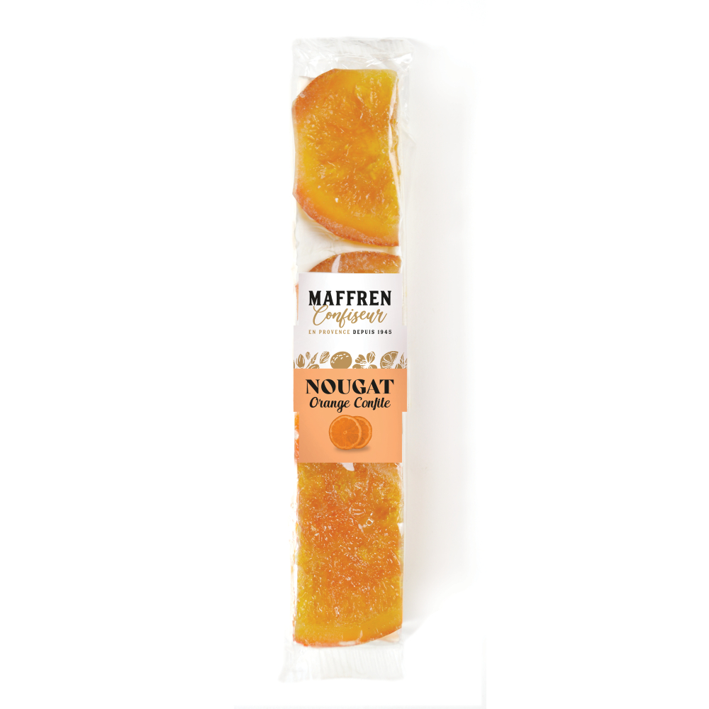 Nougat, orange confite : barre 100g