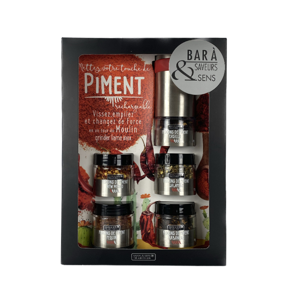 Coffret assortiment de 5 piments - 5x12g