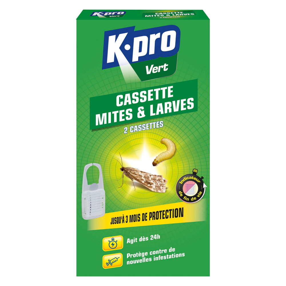 Cassettes répulsives : mites et larves - x2
