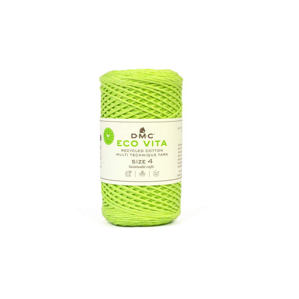 Pelote de fil de coton/polyester recyclé pistache 'Eco Vita 4' - 250g