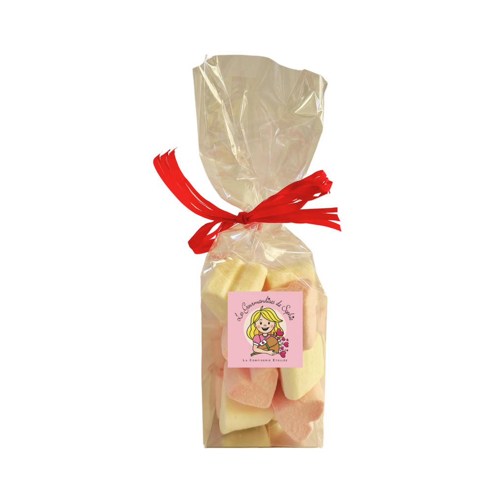 Sachet petits cœurs guimauves à la vanille