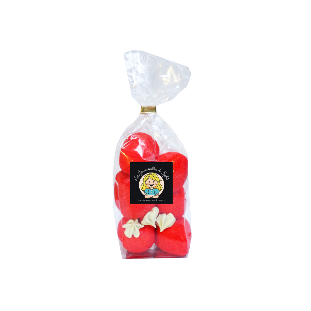 Sachet confiseries : grosses fraises guimauves - 105g
