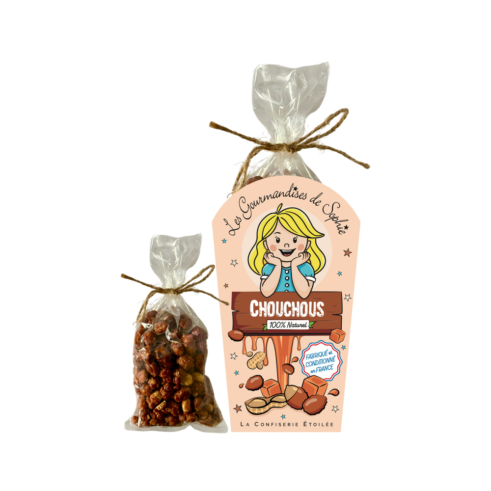 Sachet de chouchous, cacahuètes grillées sucrées - 200g