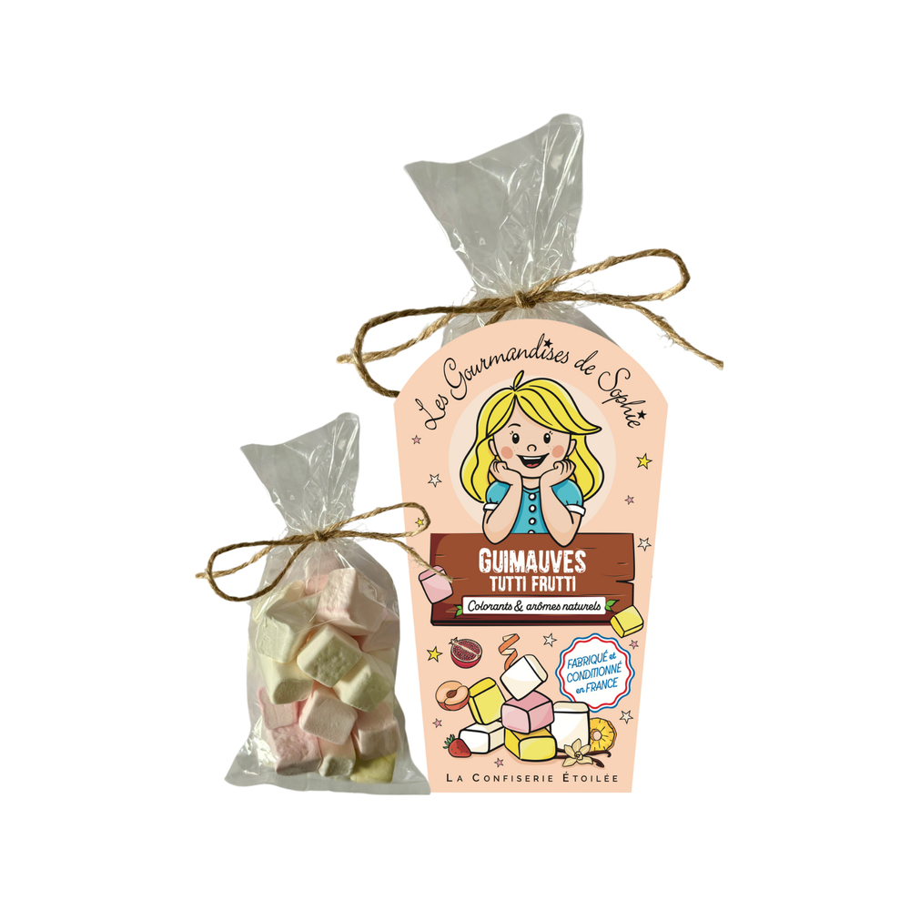Sachet de guimauves, saveur tutti frutti - 80g
