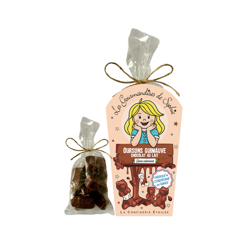 Sachet d'oursons guimauve au chocolat au lait - 160g