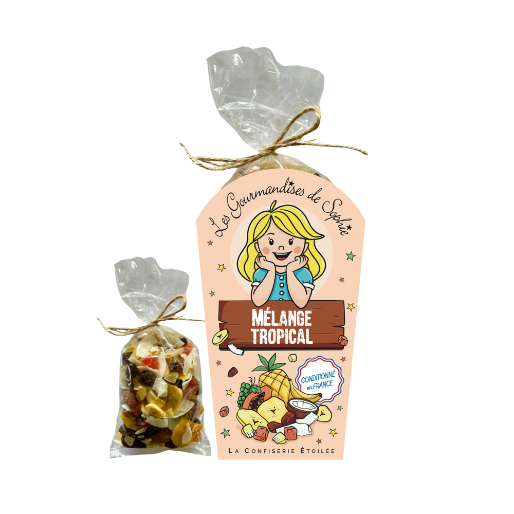 Sachet de fruits secs, mélange tropical - 200g