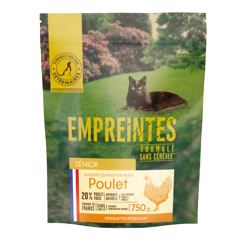 Croquettes au poulet pour chat senior, sans céréales - 750g