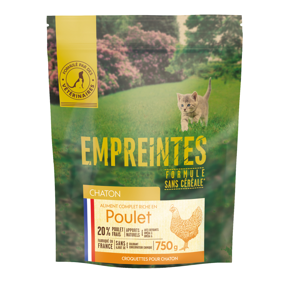 Croquettes au poulet pour chaton, sans céréales - 750g