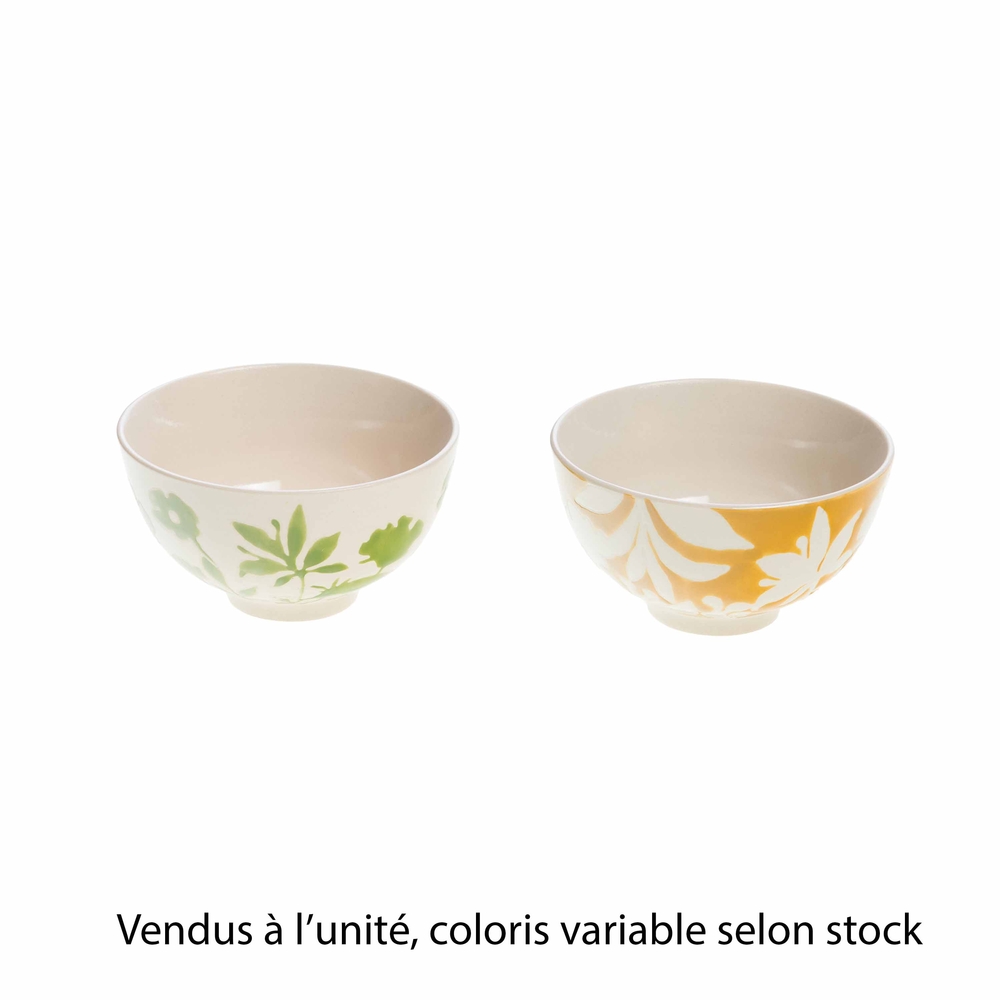 Mini bol 'Billie', motif floral, coloris variables - D.11cm