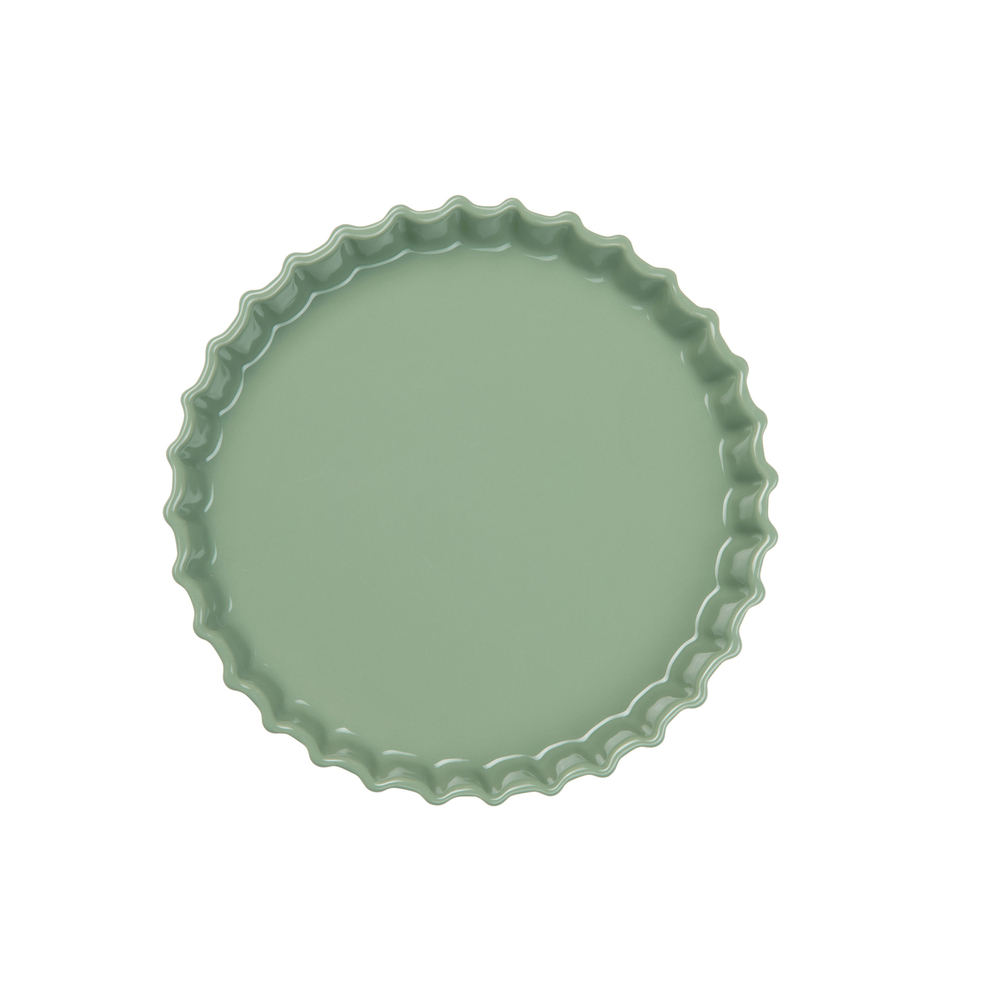 Plat à tarte, coloris vert sauge - D.30cm