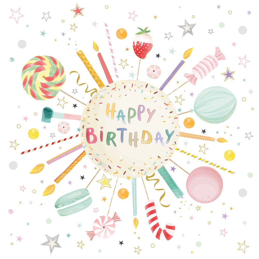 Lot de 20 serviettes papier FSC 'Turnowsky bday' - L.33xl.33cm