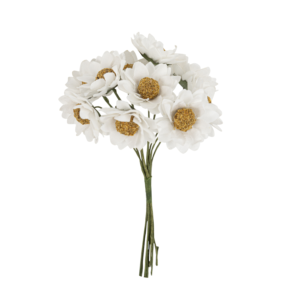 Bouquet de 10 marguerites en papier - H.10cm
