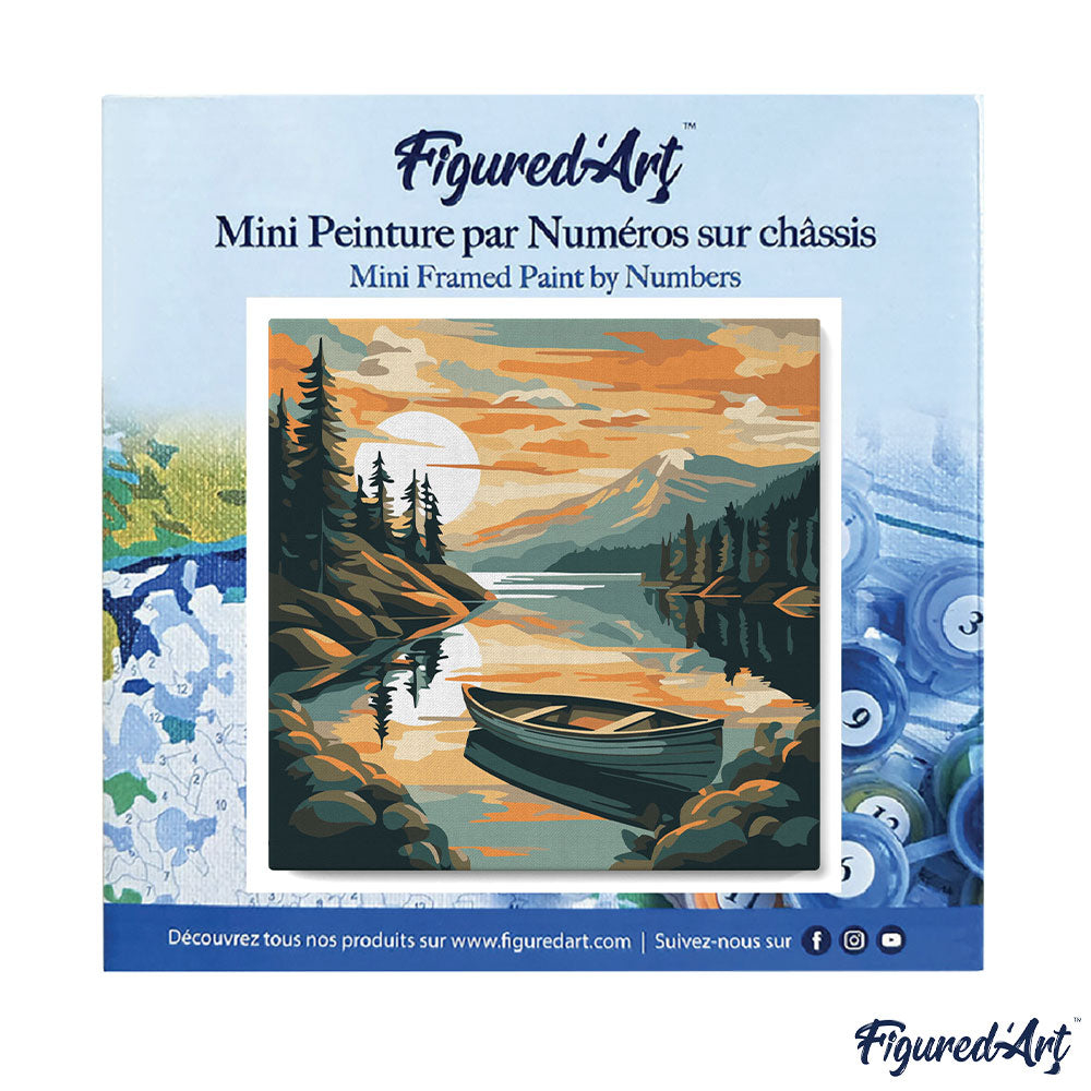 Mini kit de peinture par numéro 'Lac de montagne' - L.20xl.20cm