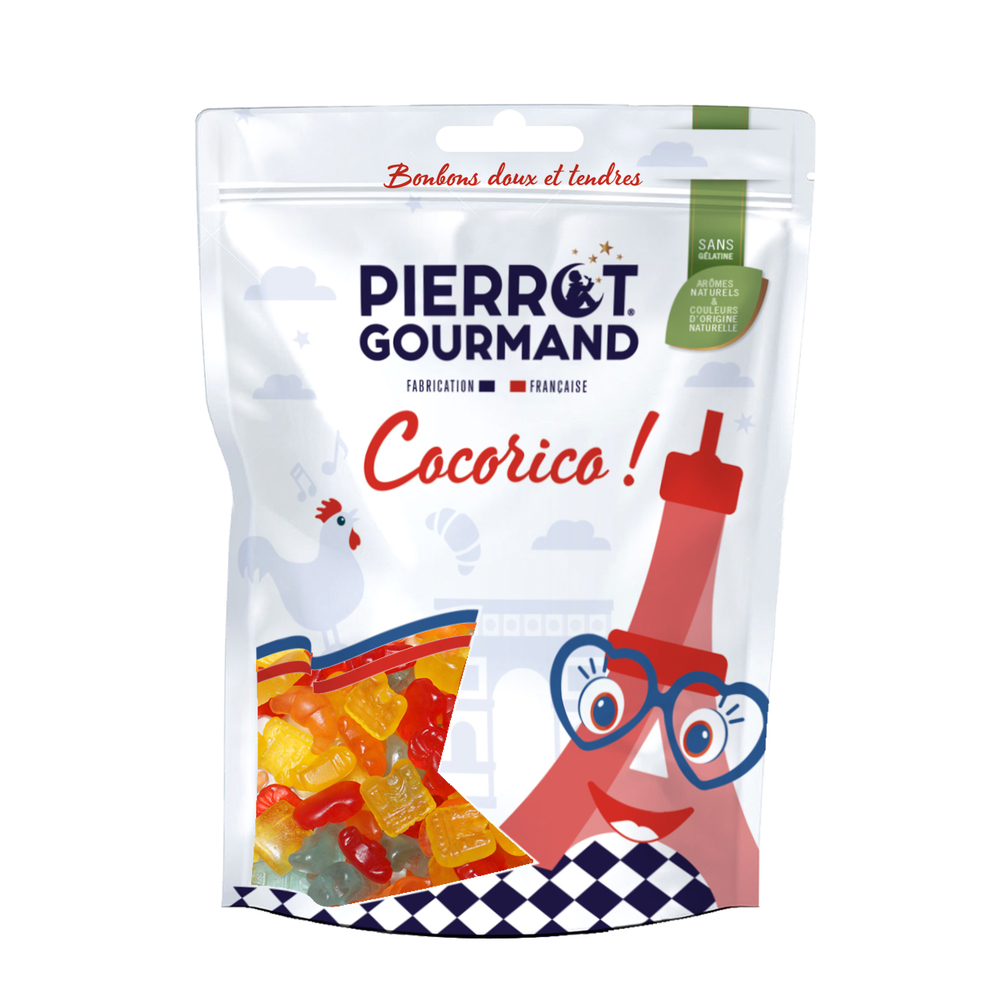 Sachet de bonbons 'Cocorico', saveurs fruitées - 100g