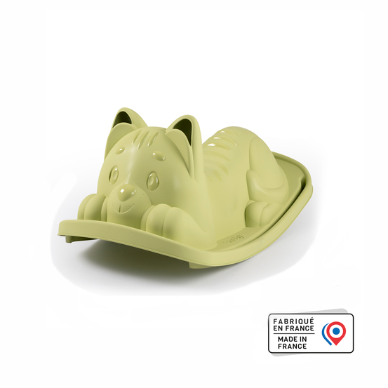 Jeu à bascule 'Chat', coloris vert - L.78cm
