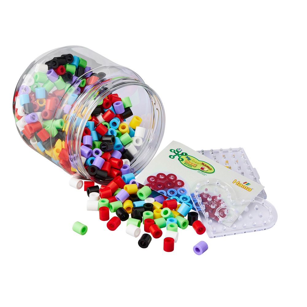 Maxi pot 400 perles à repasser DIY multicolores avec 2 plaques