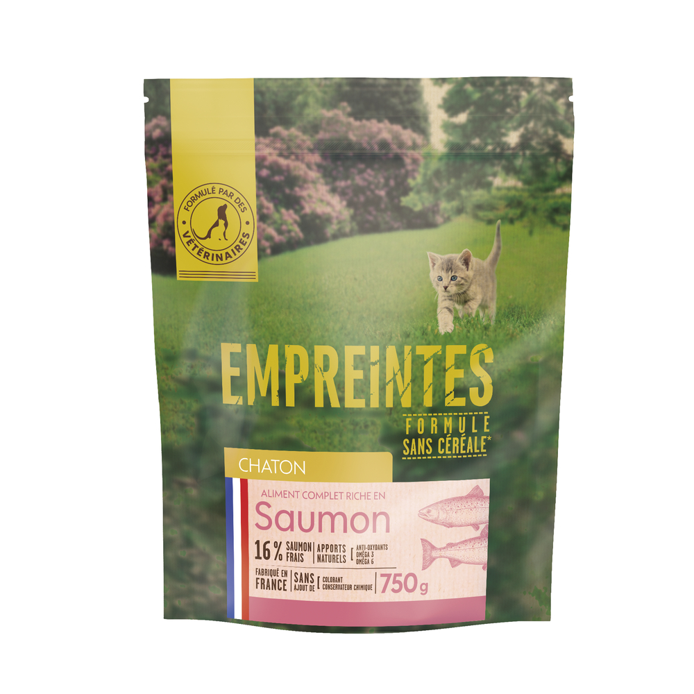 Croquettes au saumon pour chaton, sans céréales - 750g