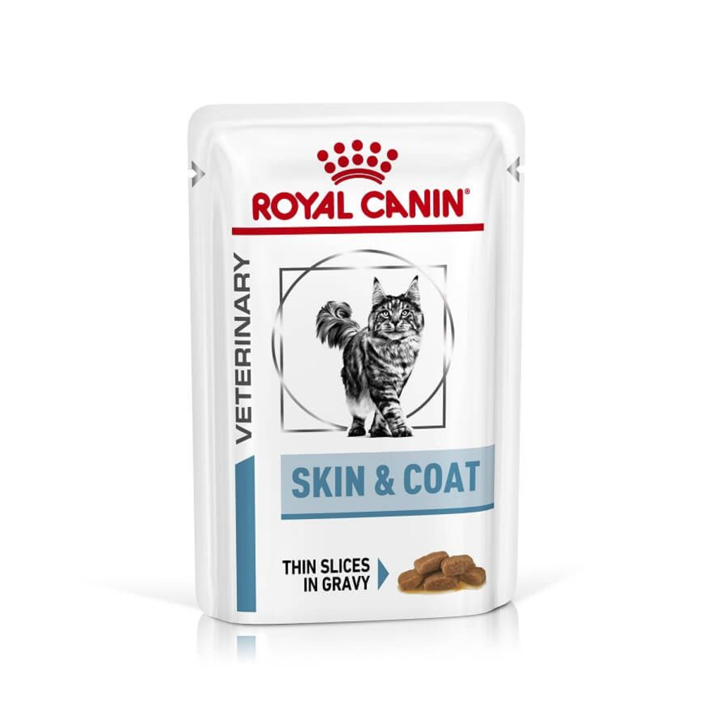 Émincés en sauce pour chat, Veterinary Skin & Coat - 12x85g