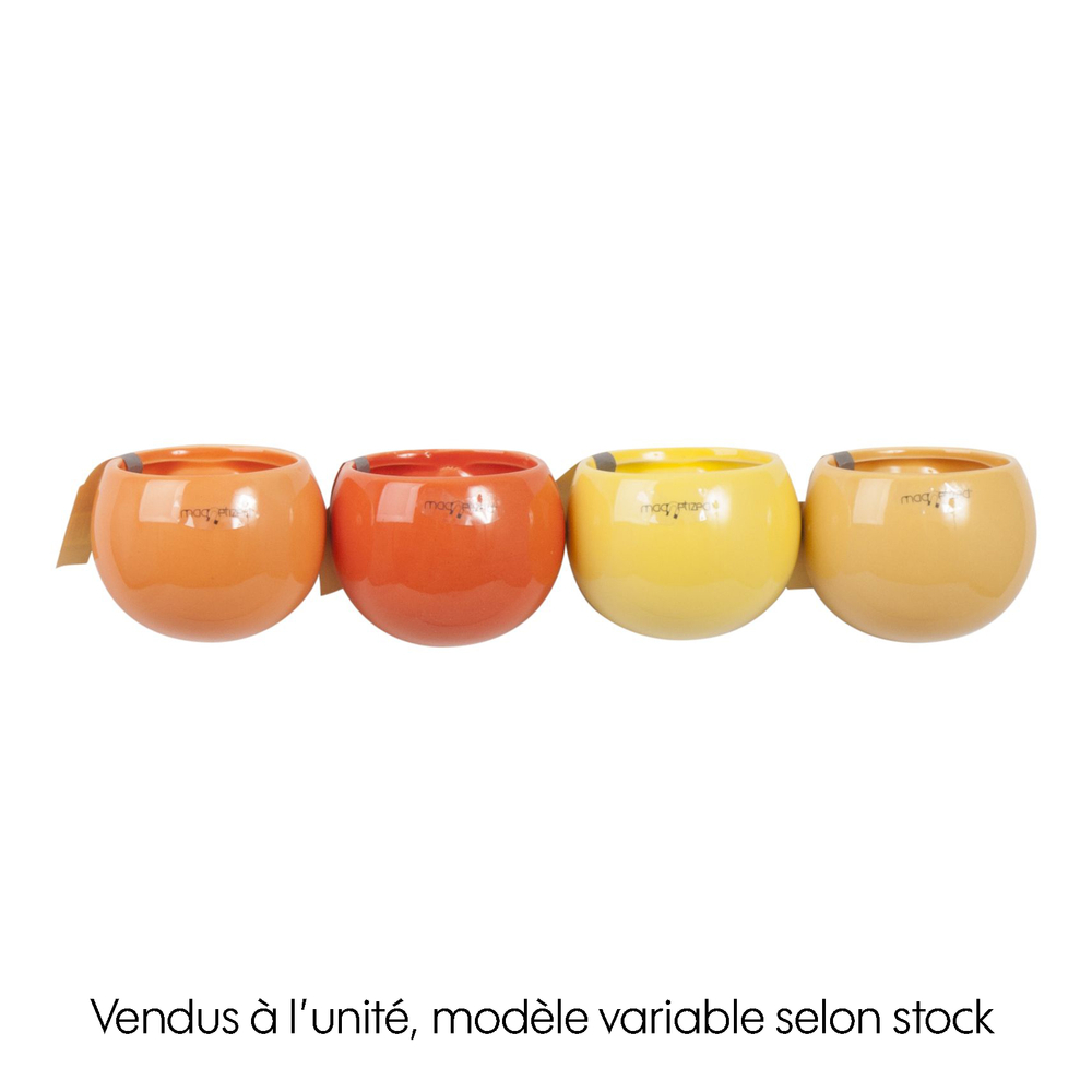 Cache-pot orange magnétique, plusieurs coloris disponibles - D.8cm
