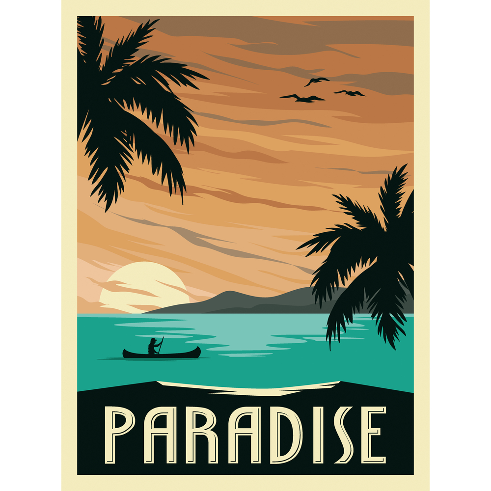 Kit de peinture par numéro 'Paradis', 14 couleurs - L.40xl.30cm