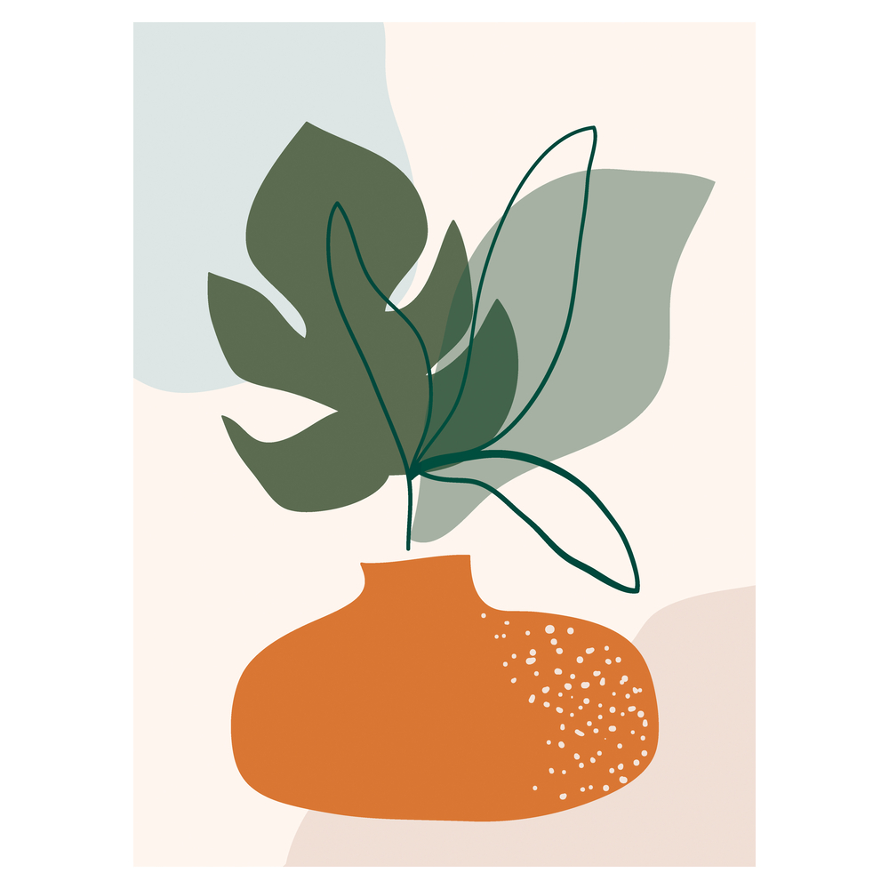 Kit de peinture par numéro 'Plante', 9 couleurs - L.40xl.30cm