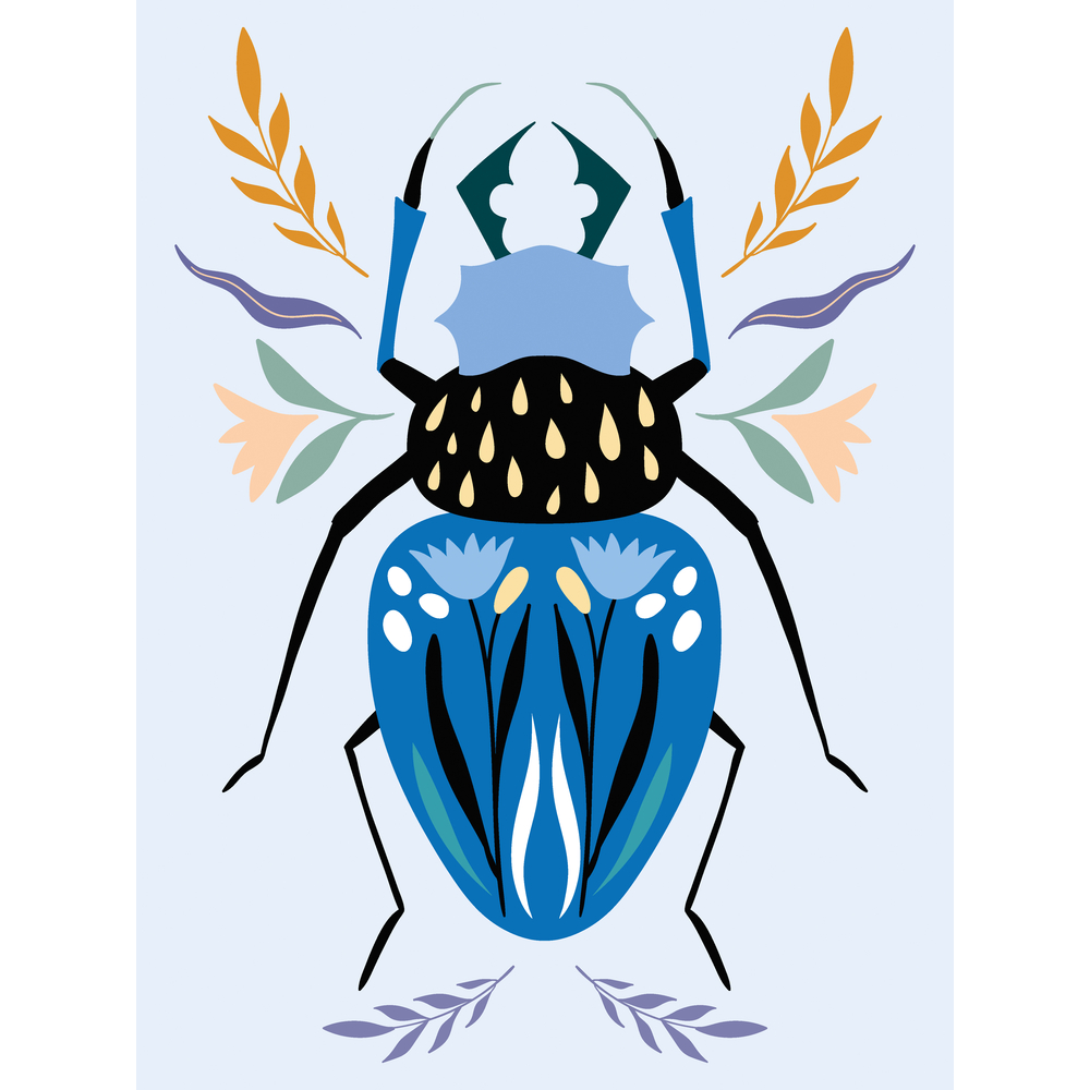 Kit de peinture par numéro 'Scarabée', 12 couleurs - L.40xl.30cm