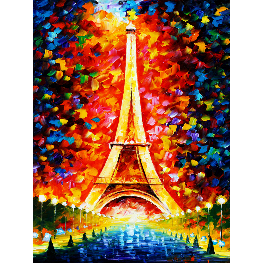 Kit de peinture par numéro 'Tour Eiffel', 22 couleurs - L.40xl.30cm