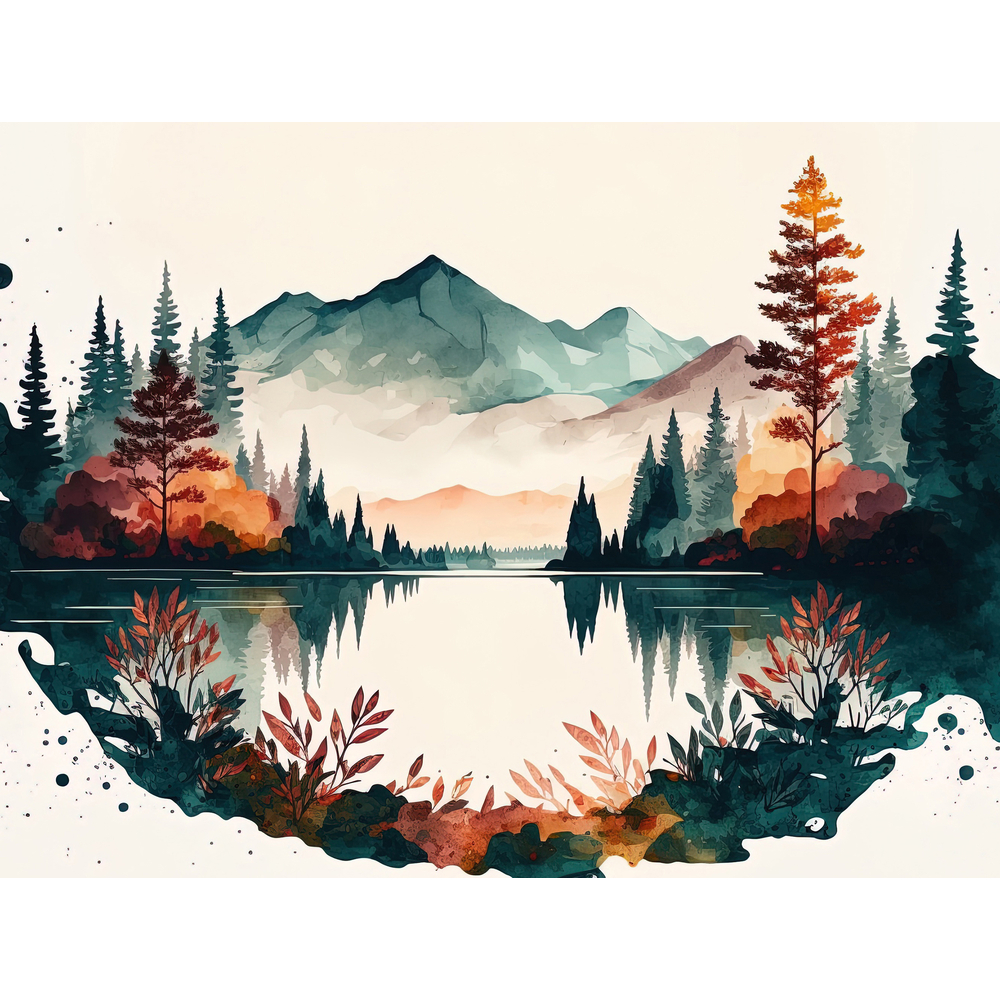 Kit de peinture par numéro 'Paysage', 22 couleurs - L.40xl.30cm