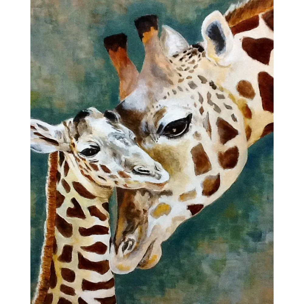 Kit de peinture par numéro 'Girafes', 24 couleurs - L.40xl.30cm