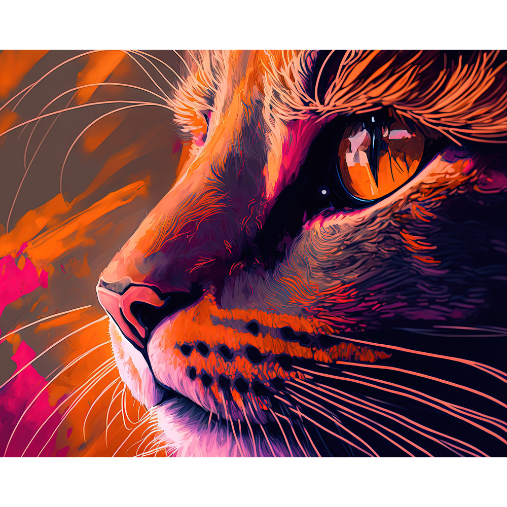 Kit de peinture par numéro 'Chat', 22 couleurs - L.50xl.40cm