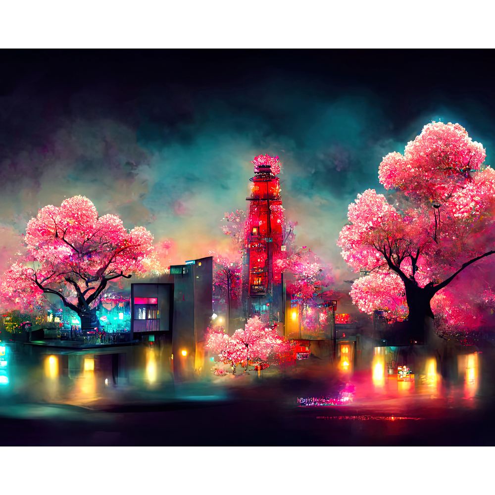 Kit de peinture par numéro 'Asie', 24 couleurs - L.50xl.40cm