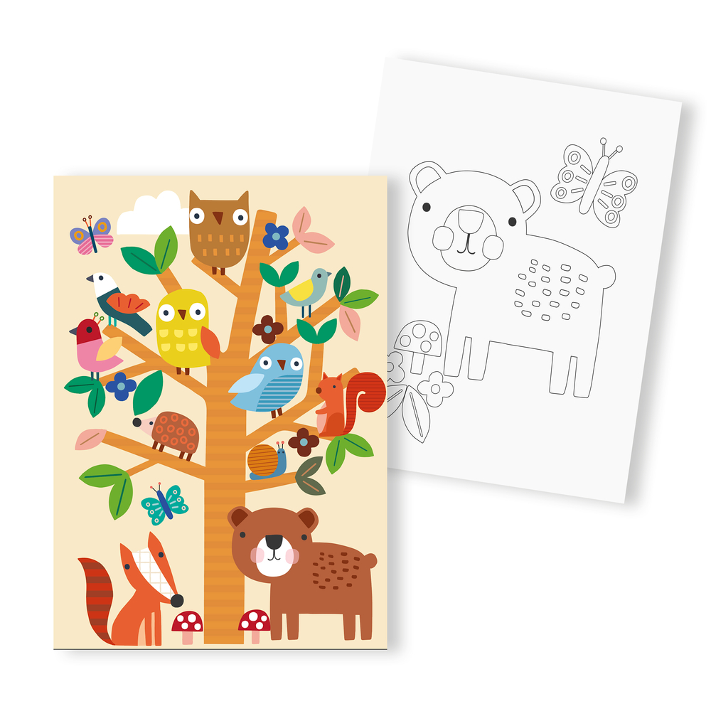 Kit de peinture par numéro 'Animaux de la forêt', 2 pièces - L.24cm