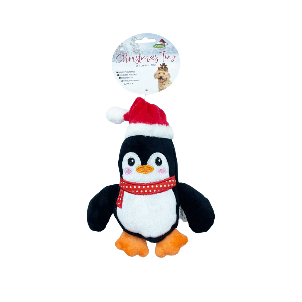 Peluche pour chien : pingouin de Noël - H.28cm