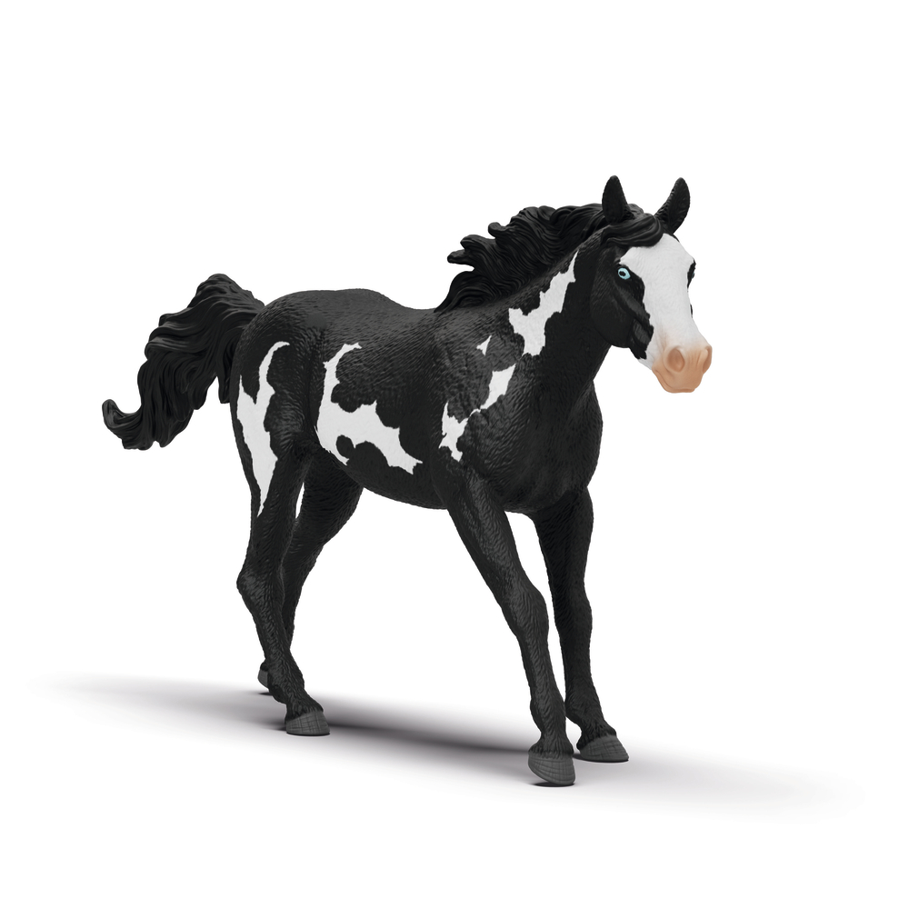 Figurine de cheval Hongre Paint Horse, coloris noir/blanc - L.16,4cm