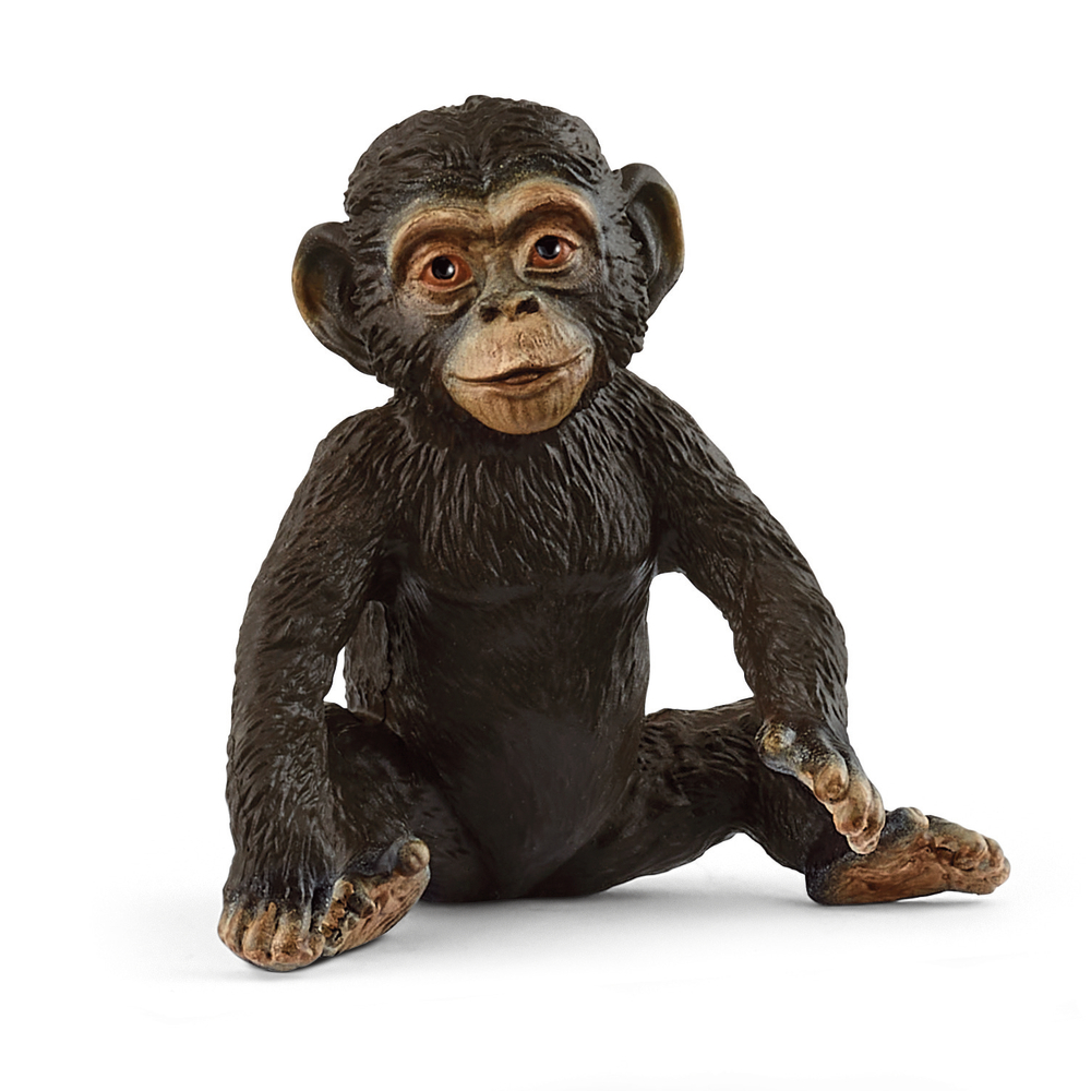 Figurine de jeune chimpanzé, coloris marron - L.4,5cm