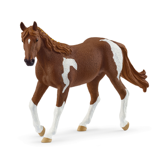 Figurine de jument Paint Horse, marron et blanc - L.14,2cm