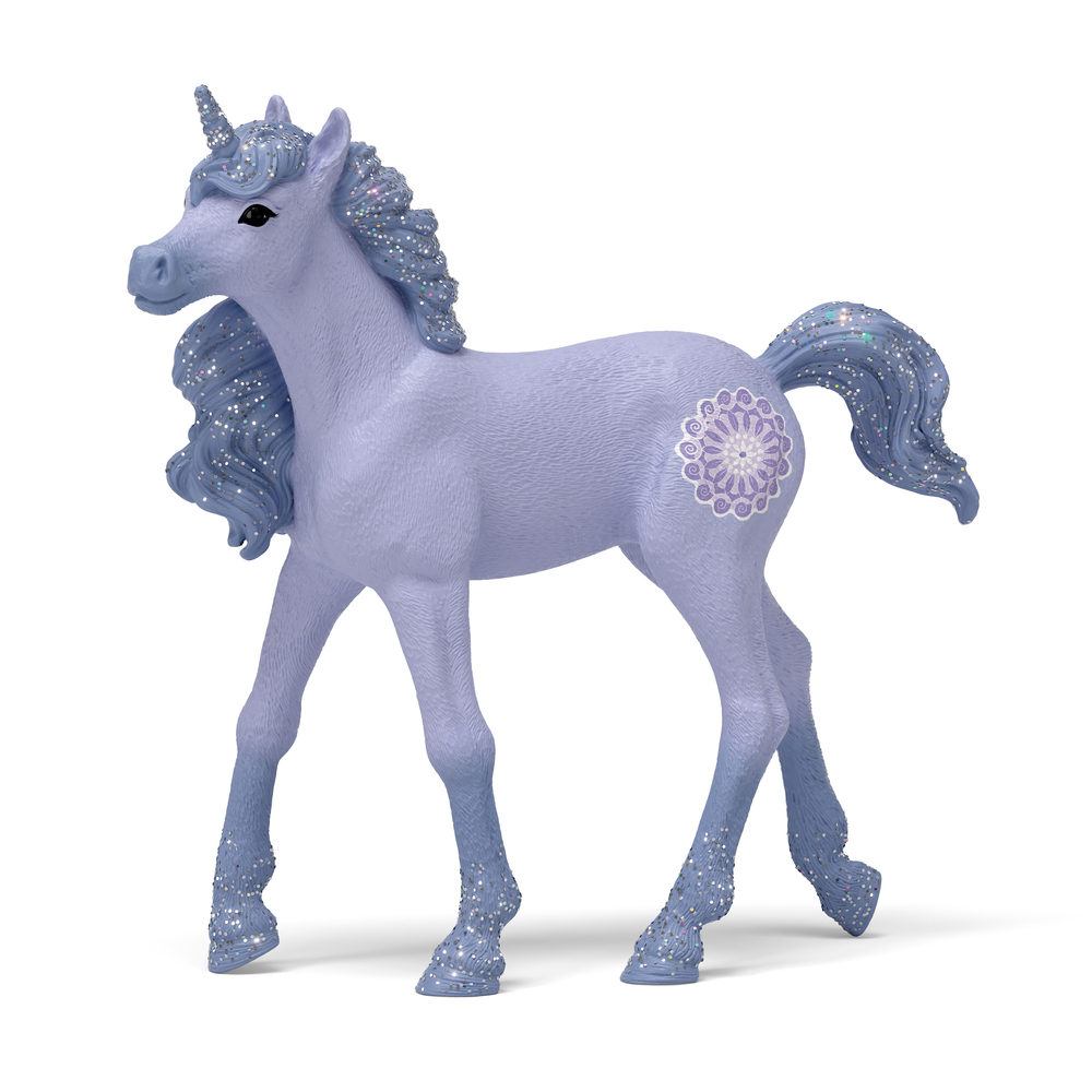 Figurine de poulain licorne Iris, coloris violet - L.8,4cm