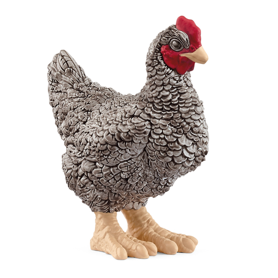 Figurine de poule Plymouth Rock - L.3,6cm