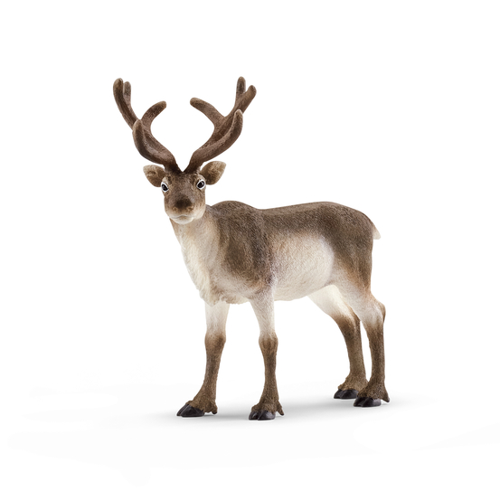 Figurine de renne, coloris marron/blanc - L.12cm