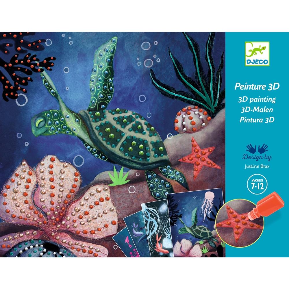 Jeu créatif pour enfant, peintures 3D 'Abysses' - 4 tableaux