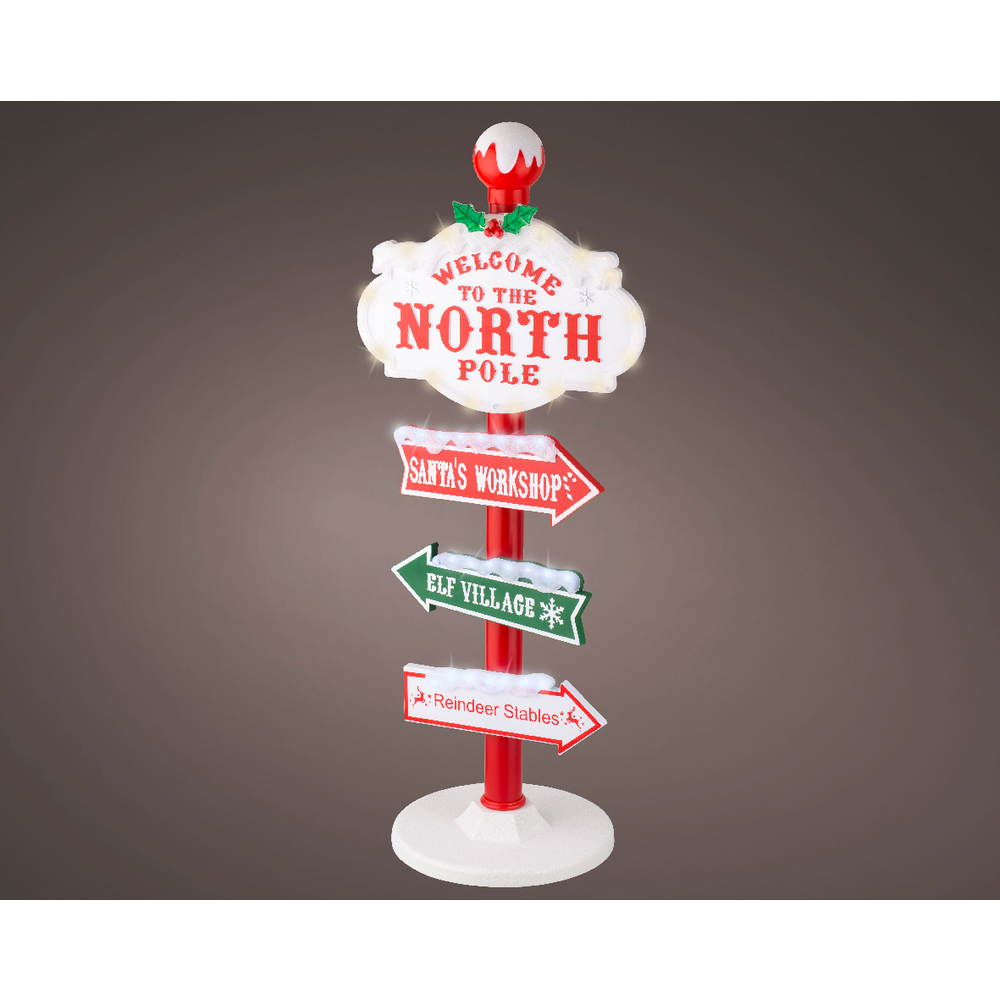 Pancarte lumineuse de Noël led, intérieur, blanc chaud/froid - H.95cm