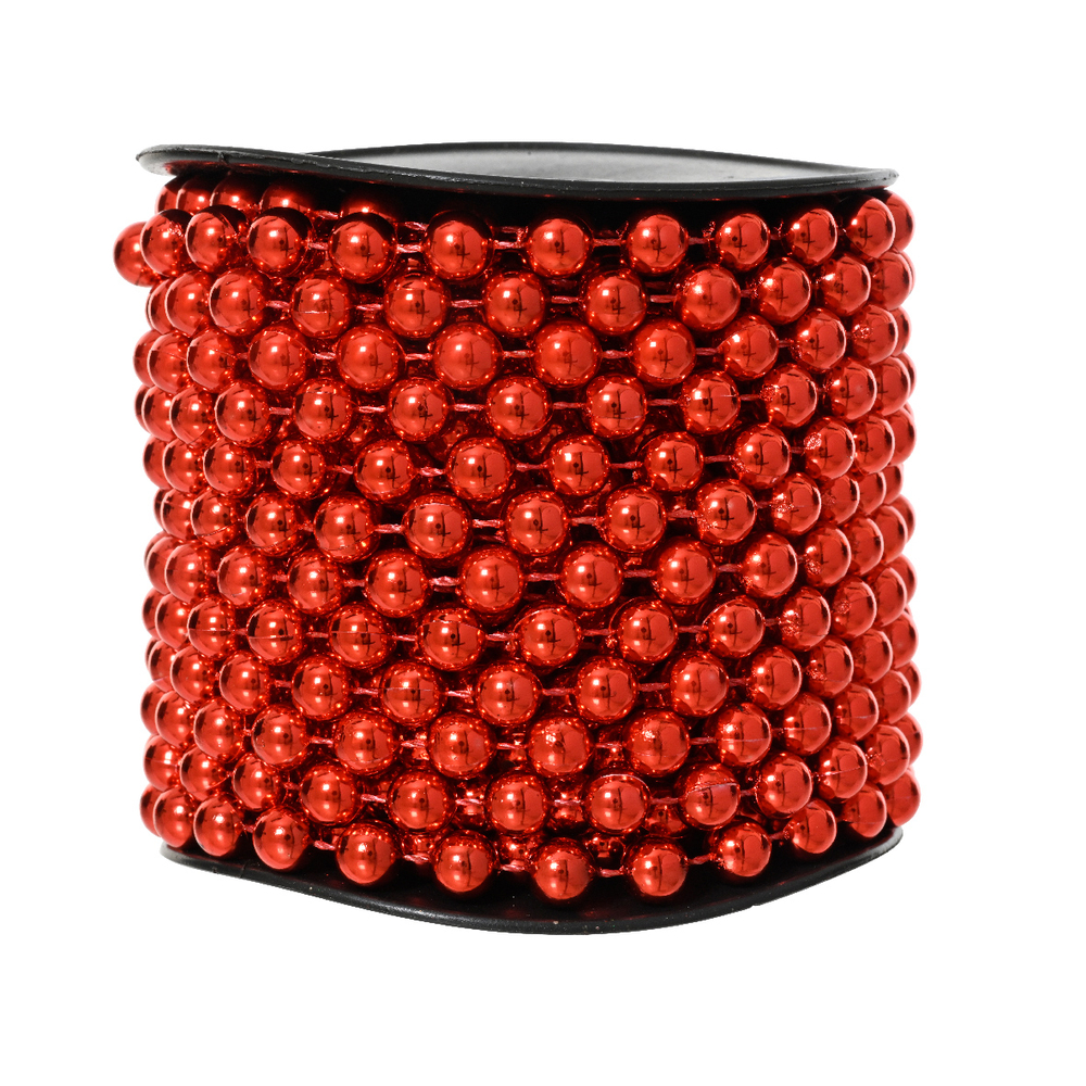 Guirlande de perles, coloris rouge - L.10m