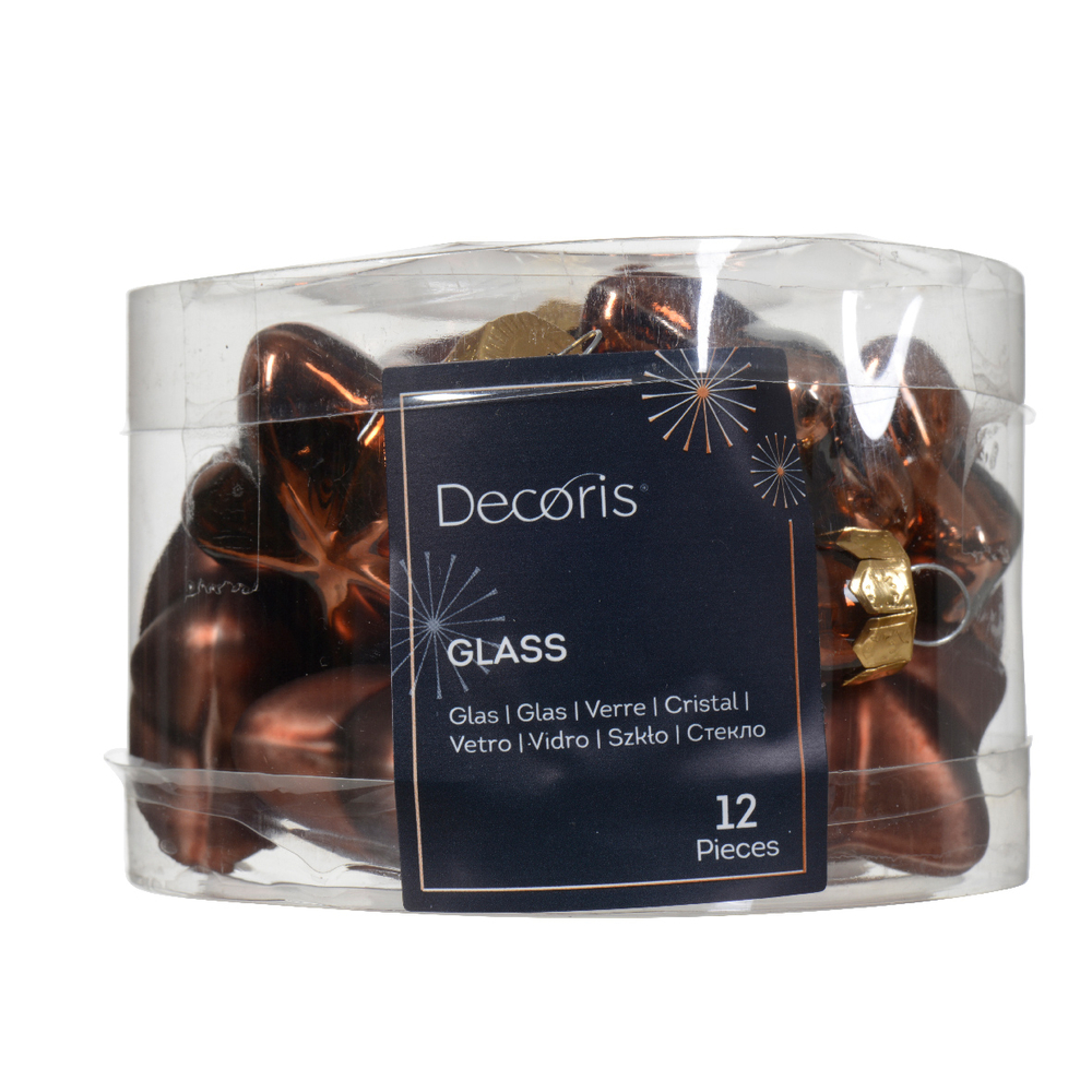 Suspension étoile en verre - coloris brun - 4,5x2cm x12