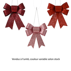 Suspension nœud - coloris assortis - 10,5x11,5.H2,5cm