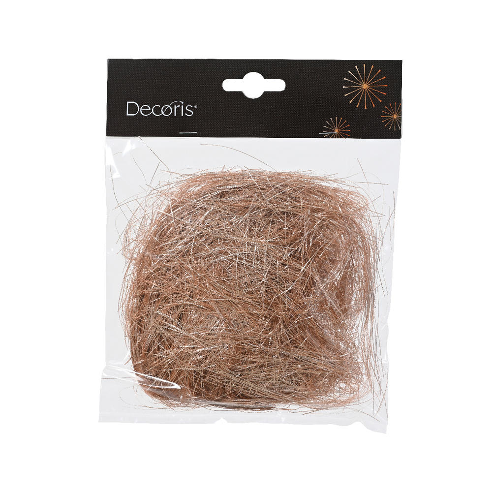 Guirlande cheveux d'ange scintillants, coloris pêche - H.15cm